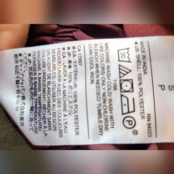 BANANA REPUBLIC ruffle neck wrap blouse Small Burgundy Deep Red - Picture 6 of 7